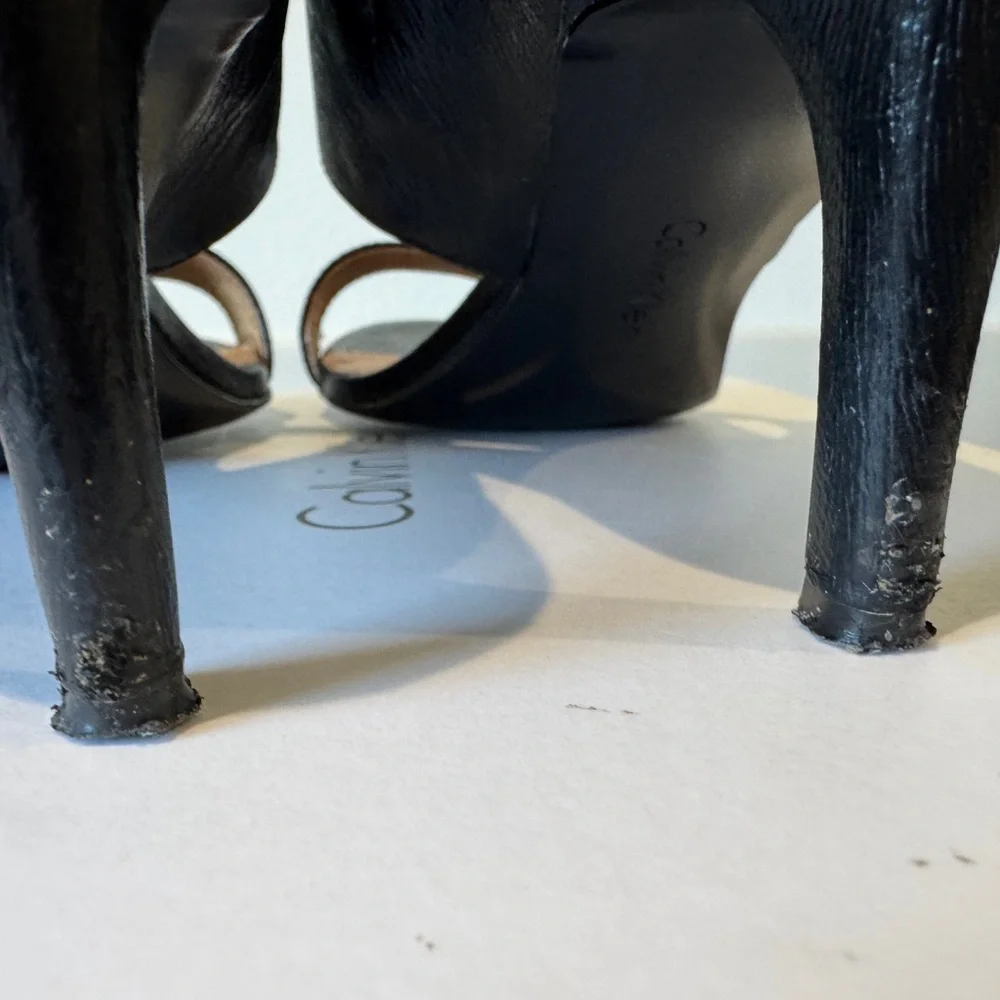 Calvin Klein “Cecily” Black Open-Toe Heels, Size 7.5 - Picture 5 of 7